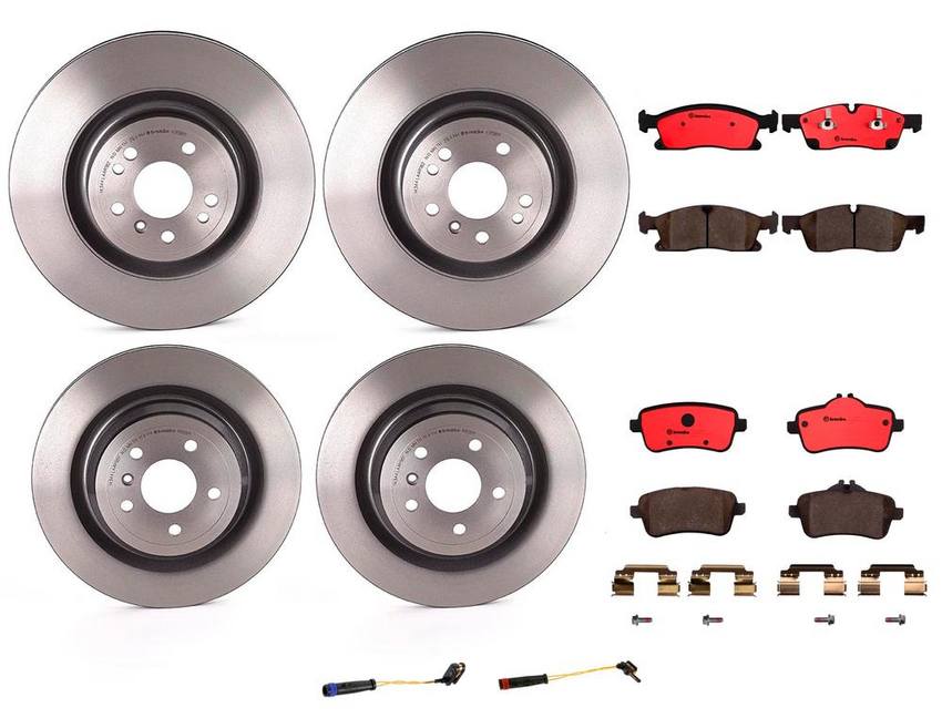 Mercedes Brakes Kit - Pads & Rotors Front and Rear (350mm/330mm) (Ceramic) 2115401717 - Brembo 3342248KIT